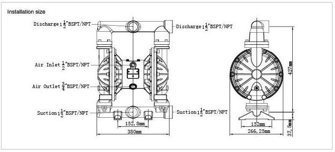Air operated diaphragm pump-Stainless steel-JMK40